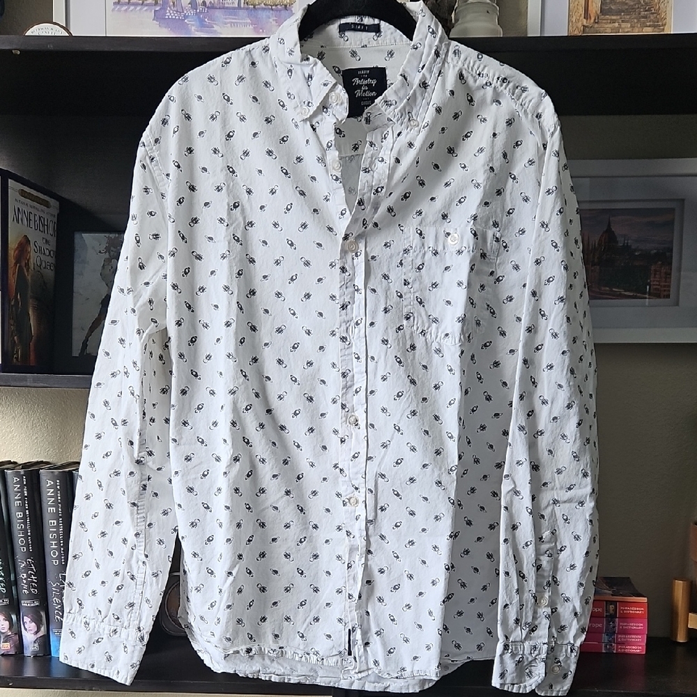 White Space Patterned Men's Shirt